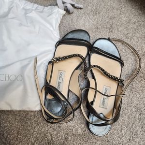 Jimmy Choo Metallic Grey Sandal